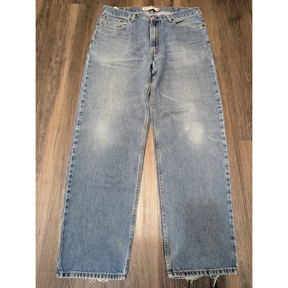 VTG Levis 550 Relaxed Fit Jeans Light Wash Denim Faded Distressed Mens W38 L34 - Picture 1 of 8